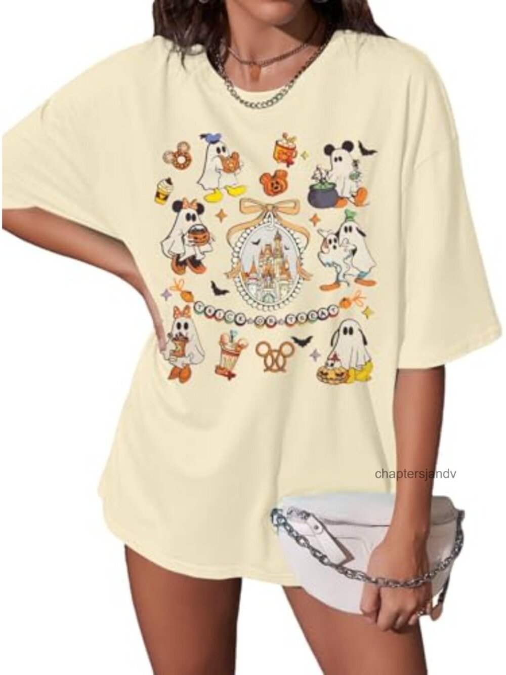 Halloween Graphic T-Shirt Women Oversized Cotton Blend Crew Neck Short Sleeve